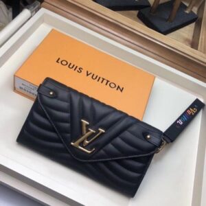 Portafoglio lungo falso Louis Vuitton nero New Wave M63298 BLV1012
