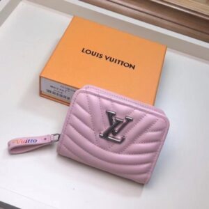 Portafoglio compatto con cerniera Falsa Louis Vuitton rosa New Wave M63791 BLV1008