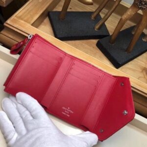 Portafoglio compatto falso Louis Vuitton rosso New Wave M63428 BLV1014