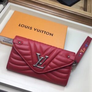 Portafoglio lungo falso Louis Vuitton rosso New Wave M63299 BLV1011