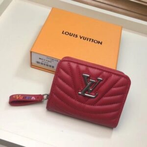 Portafoglio compatto con cerniera Falsa Louis Vuitton rosso New Wave M63790 BLV1009