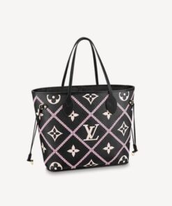 Borsa Falsa Louis Vuitton NEVERFULL MM Borsa LV NERO M46040 BLV1136