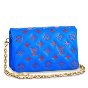 Borsa pochette Falsa Louis Vuitton Coussin blu M80743 BLV708