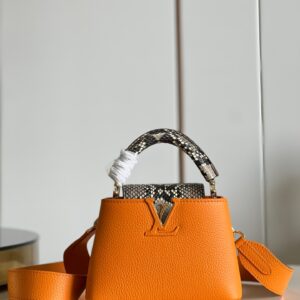 Falsa Louis Vuitton Capucines Mini Borsa LV Giallo Oro N81410