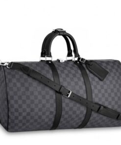 Falsa Louis Vuitton Keepall Bandouli??re 55 Damier Graphite N41413