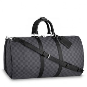 Falsa Louis Vuitton Keepall Bandouli??re 55 Damier Graphite N41413 2