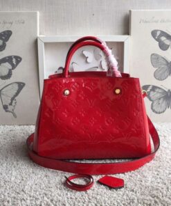 Falsa Louis Vuitton Montaigne Borsa BB Monogram Vernis M50170 BLV609 2