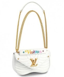 Falsa Louis Vuitton Borsa a catena New Wave bianca MM M51945 BLV640