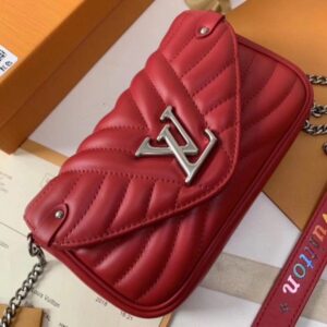 Falsa Louis Vuitton Pochette con catena rossa New Wave M63956 BLV622