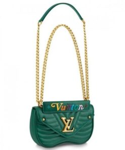 Borsa a catena Falsa Louis Vuitton verde New Wave PM M55021 BLV657