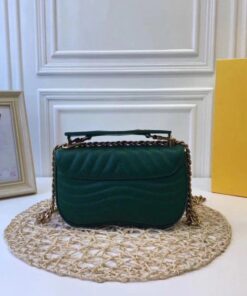 Borsa a catena Falsa Louis Vuitton verde New Wave PM M55021 BLV657 2