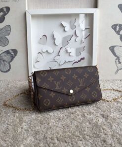 Falsa Louis Vuitton Portafoglio con catena Felicie Tela monogramma M61276 BLV415 2