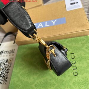 Portafoglio con cinturino Falsa Gucci 699760 Gucci Horsebit 1955 Nero
