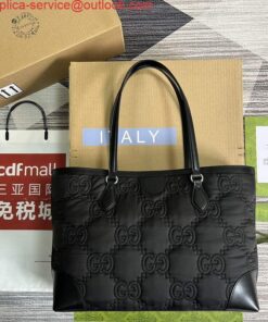 Borsa tote media Falsa Gucci 631685 Ophidia GG nera