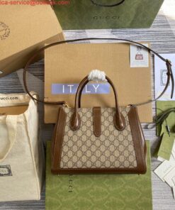 Falsa Gucci 649016 Borsa tote media Gucci Jackie 1961 Marrone