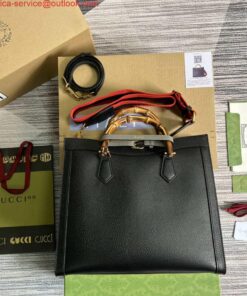 Borsa tote media Falsa Gucci 678842 Diana Nera