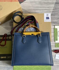 Borsa tote media Falsa Gucci 678842 Diana Blu