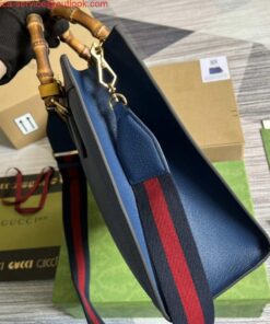 Borsa tote media Falsa Gucci 678842 Diana Blu 2