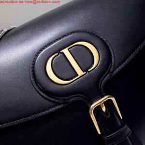 Falsa Dior M9320 Borsa Bobby grande Scatola nera in pelle di vitello con cinturino obliquo blu 2