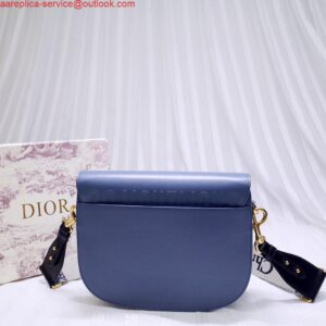 Falsa Dior M9320 Borsa Bobby grande Blue Box in pelle di vitello con cinturino obliquo blu