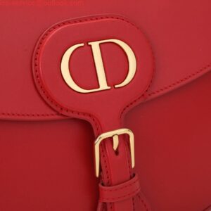 Falsa Dior M9320 Borsa Bobby grande in pelle di vitello rossa con cinturino obliquo blu