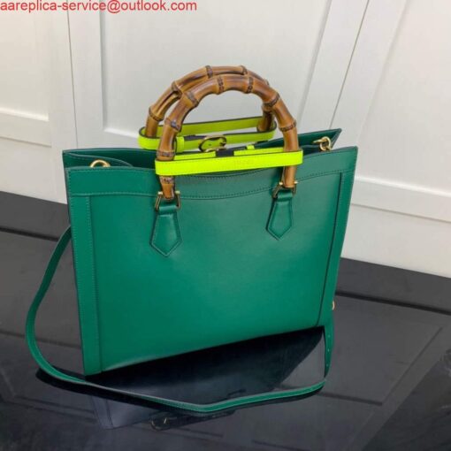 Borsa tote media Falsa Gucci Diana Gucci 655658 Verde - immagine 2