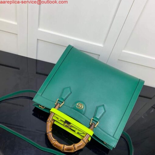 Borsa tote media Falsa Gucci Diana Gucci 655658 Verde - immagine 3