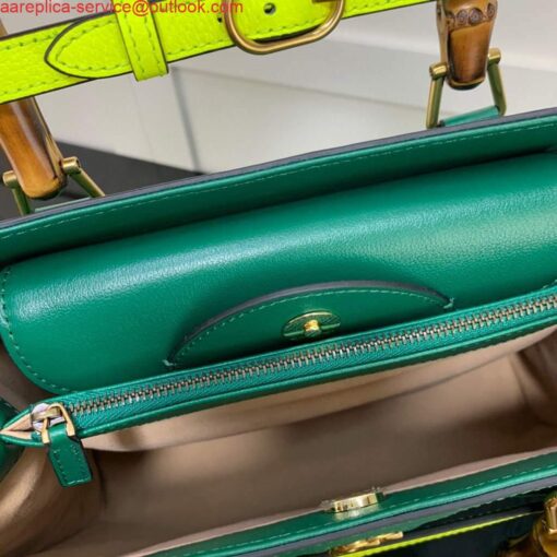 Borsa tote media Falsa Gucci Diana Gucci 655658 Verde - immagine 7