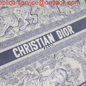 Falsa Dior M1286 Borsa per libri Borsa per la spesa a spalla Christian Dior Stampante leone grigio 2