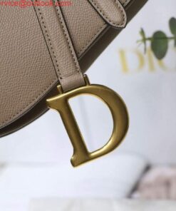 Falsa Dior M0446 Borsa da sella Dior Pelle di vitello granulata grigia 2