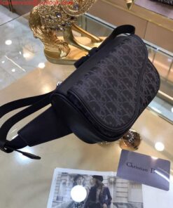 Falsa Dior 1ADPO223 Borsa a tracolla Dior Oblique Galaxy in pelle nera 2