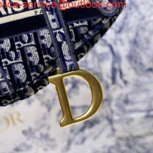 Falsa Dior M0446 Borsa da sella Dior Blu Ricamo Dior Oblique