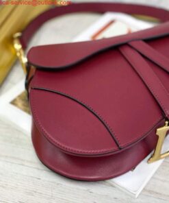 Falsa Dior M0446 Borsa da sella Dior M0447 Pelle di capra rosso vino Hardware dorato 2