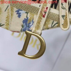 Falsa Dior M0446 Borsa da sella Dior Ricamo di fiori multicolor con oro