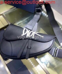 Borsa a sella Falsa Dior M0446 Borsa in pelle di vitello blu navy Dior 2