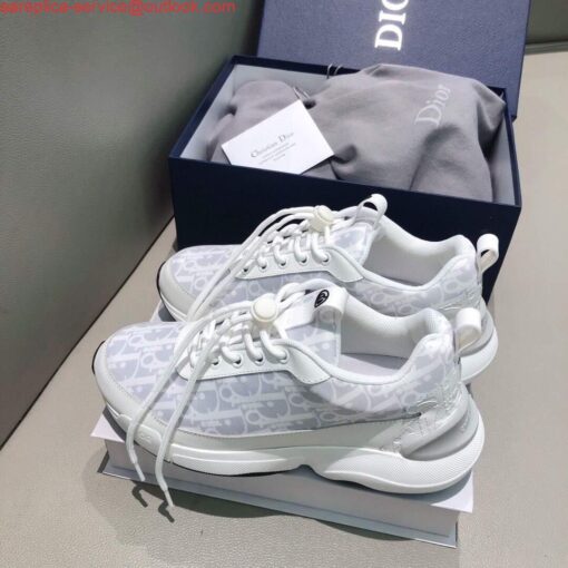 Falsa Dior Uomo Donna D-CONNECT Le scarpe da ginnastica Dior Tessuto Tecnico Stampato KCK302 Bianco