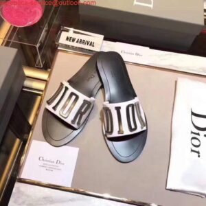 Falsa Dior 81178 Pantofole Dior Letter Sandali Bianco Nero logo 2