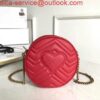 Borsa a tracolla rotonda Falsa Gucci 550154 GG Marmont Mini rossa
