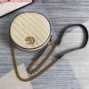 Borsa a tracolla rotonda Falsa Gucci 550154 GG Marmont Mini bianca