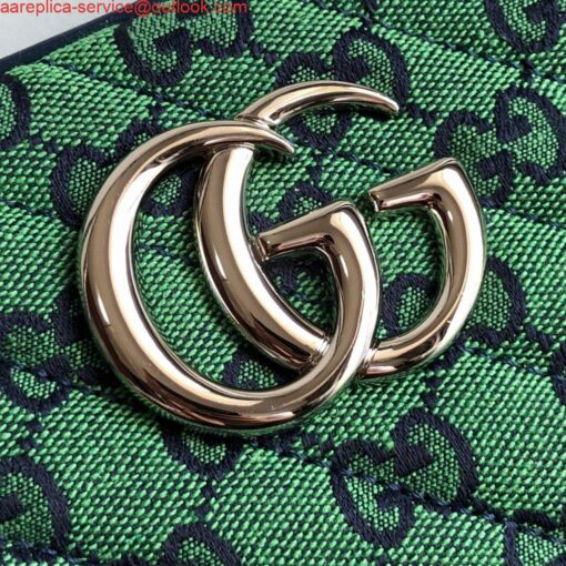 Falsa Gucci 447632 Borsa a tracolla piccola multicolore GG Marmont Verde - immagine 4