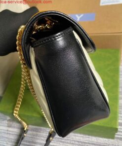 Falsa Gucci 443497 Borsa a tracolla piccola GG Marmont Giallo Bianco 2