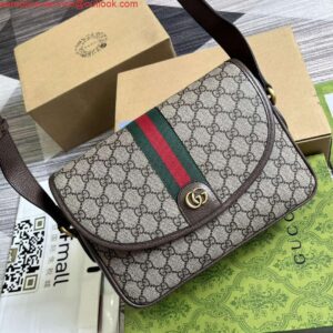 Borsa a tracolla Falsa Gucci 724704 Ophidia Marrone