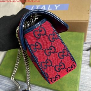 Mini borsa a tracolla Falsa Gucci 446744 GG Marmont Multicolor Rosso